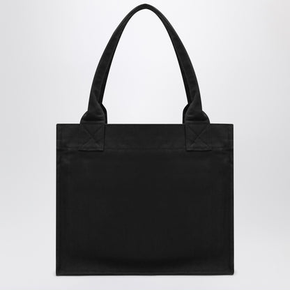 GANNI Large black canvas tote bag