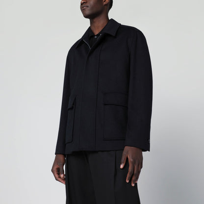 Lardini Blue zip-up wool jacket