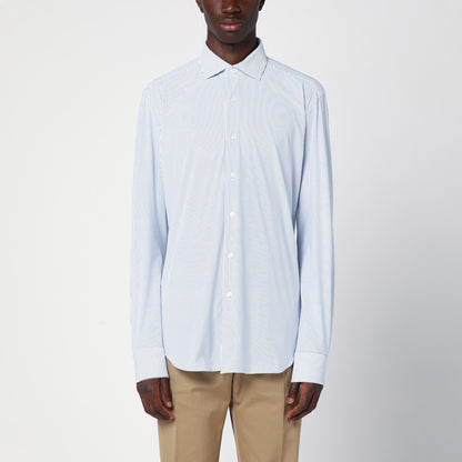 XACUS Striped blue poplin Active shirt
