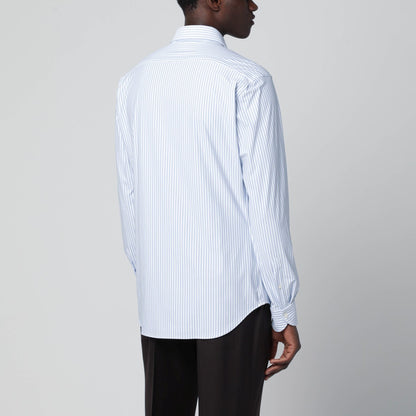 XACUS White striped Active shirt Tailor Fit