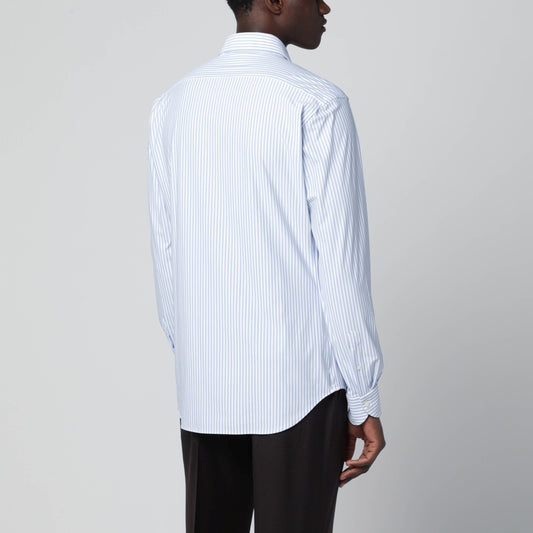 XACUS White striped Active shirt Tailor Fit