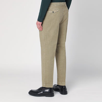 Santaniello Sage green trousers in cotton and linen
