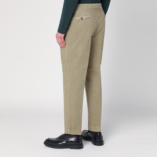 Santaniello Sage green trousers in cotton and linen