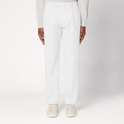 Santaniello White corduroy trousers