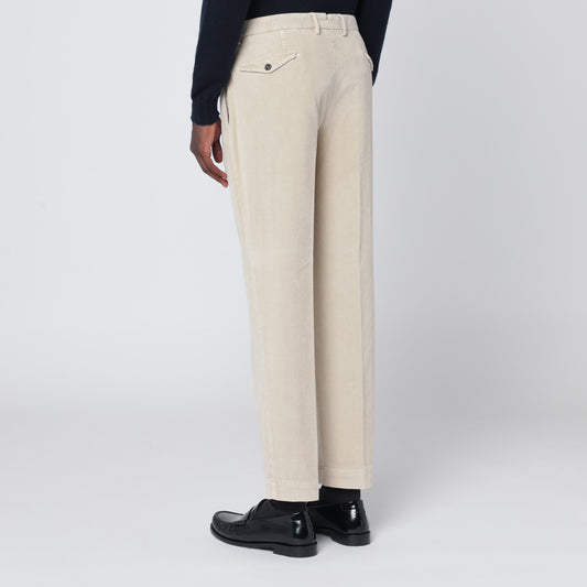 Santaniello Off-white corduroy trousers