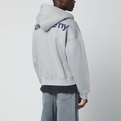 Awake NY Grey hooded sweatshirt with logo print