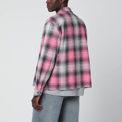 Awake NY Pink checked flannel shirt