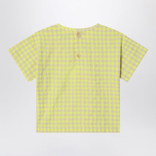 Bobo Choses Yellow blouse in Vichy fabric