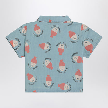 Bobo Choses Light blue Morning Egg shirt in denim