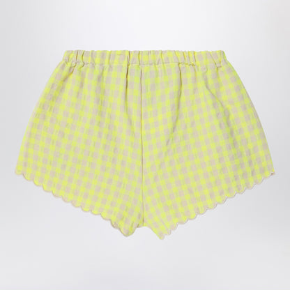 Bobo Choses Yellow shorts in Vichy fabric