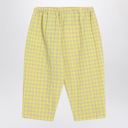 Bobo Choses Yellow pants in Vichy fabric