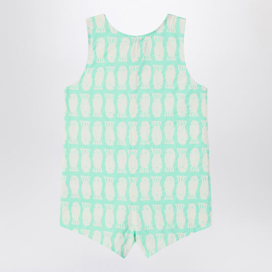 Bobo Choses Lucky Fish green water romper