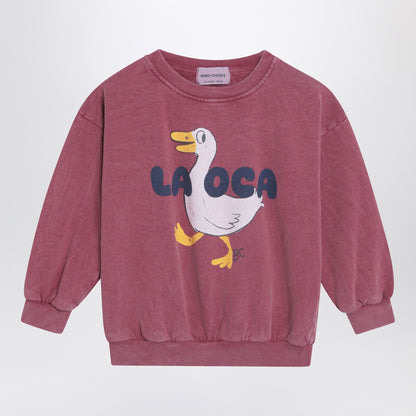 Bobo Choses Burgundy vintage-effect sweatshirt by La Oca