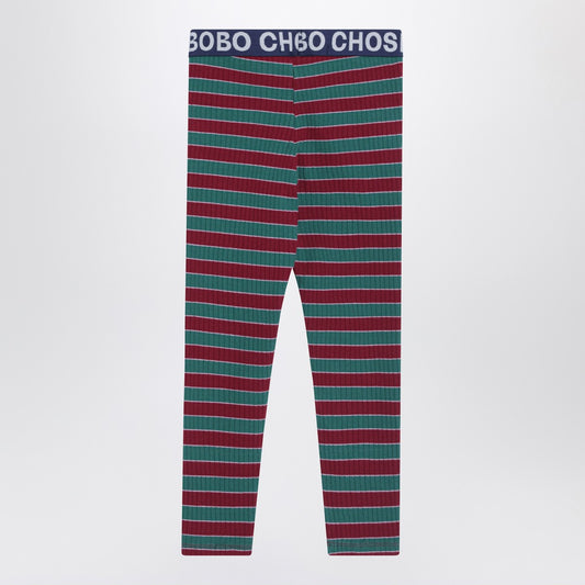 Bobo Choses Ribbed striped cotton leggings