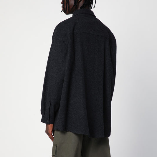 Destin Charcoal grey wool and cashmere overshirt