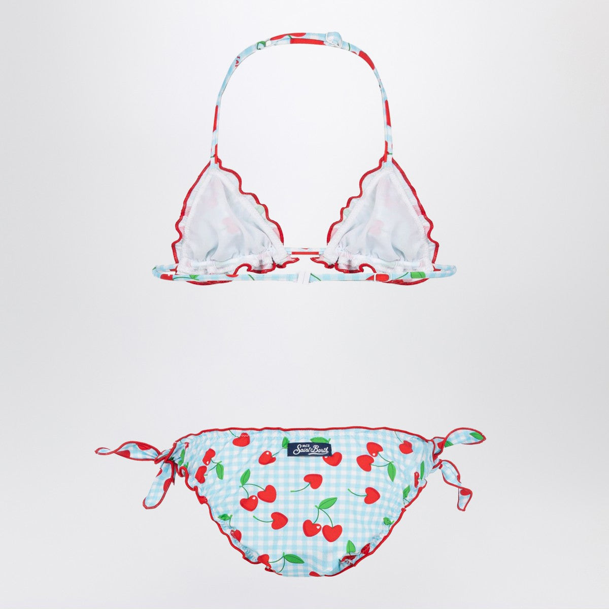 MC2 Saint Barth Cris bikini with Vichy and cherries pattern