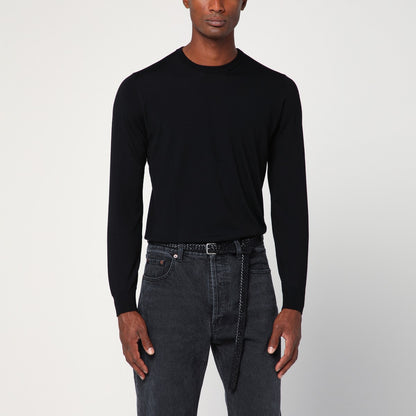 Drumohr Black wool crew neck sweater