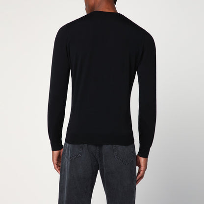 Drumohr Black wool crew neck sweater