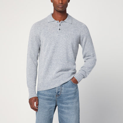 Drumohr Grey lambswool polo