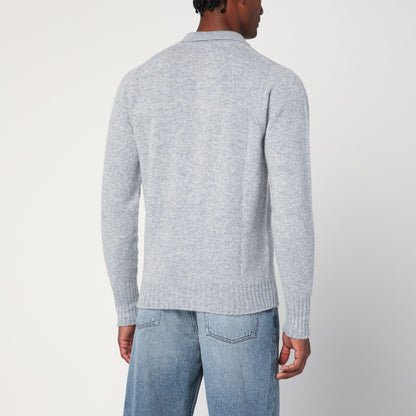 Drumohr Grey lambswool polo