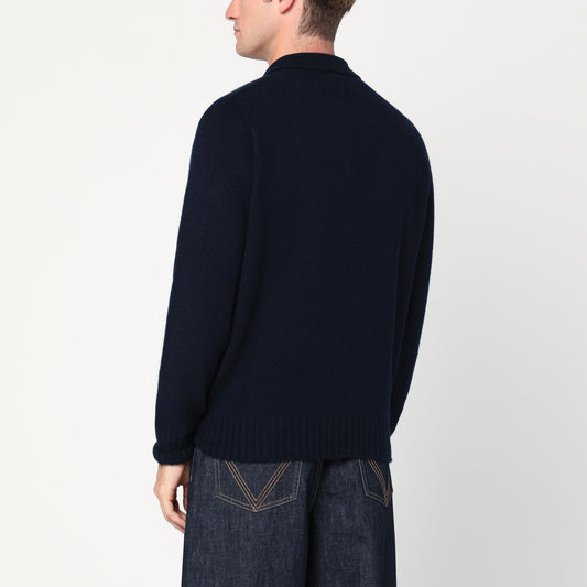 Drumohr Navy blue lambswool polo
