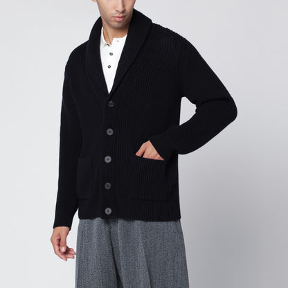 Drumohr Navy blue merino wool cardigan