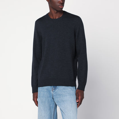 Drumohr Charcoal grey wool crew neck sweater