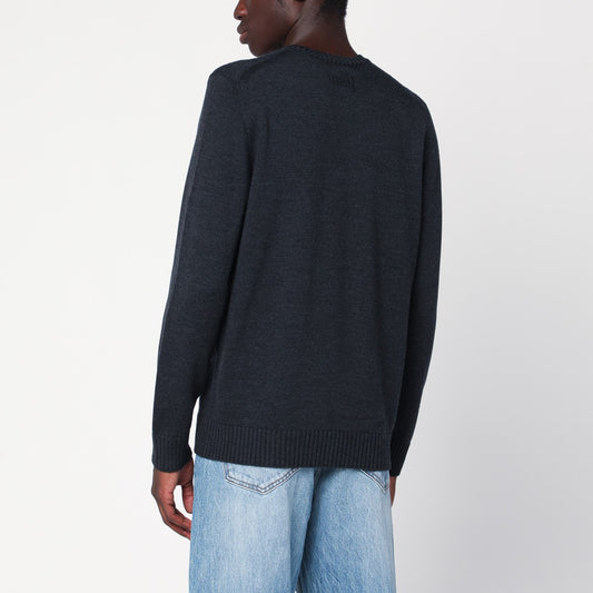Drumohr Charcoal grey wool crew neck sweater