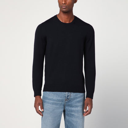 Drumohr Navy blue wool crew neck sweater