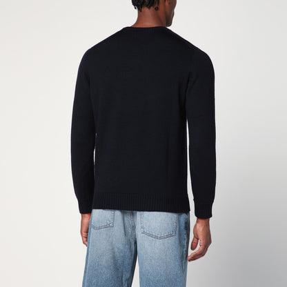 Drumohr Navy blue wool crew neck sweater