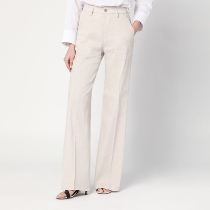 DEPARTMENT 5 Misa grey mélange trousers in linen blend
