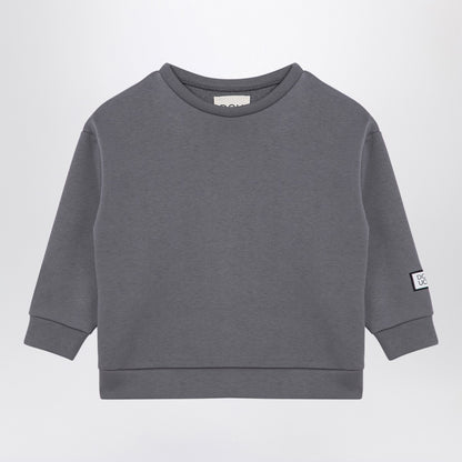 Douuod Grey cotton blend crew-neck sweatshirt