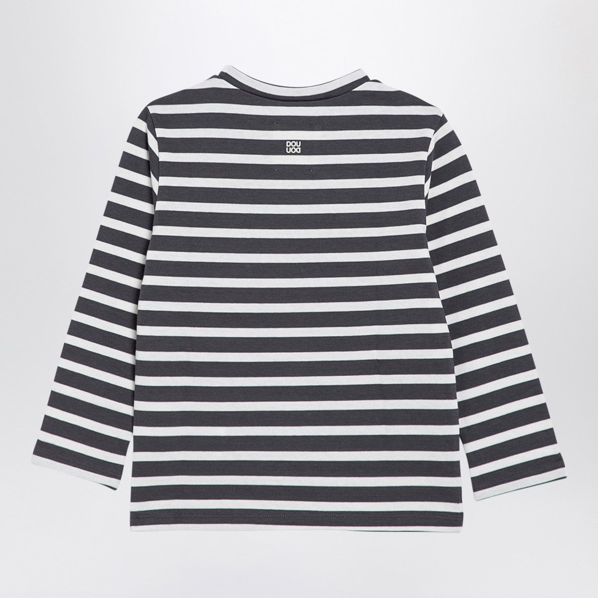 Douuod Grey/white striped cotton jersey