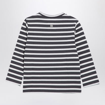 Douuod Grey/white striped cotton jersey
