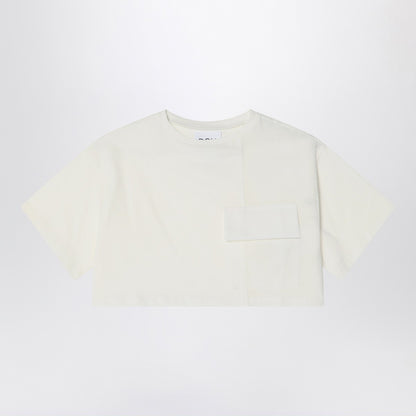 Douuod Ivory cropped t-shirt in cotton