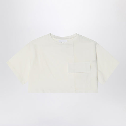 Douuod Ivory cropped t-shirt in cotton