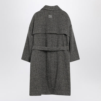 Douuod Ebony/beige checked wool coat