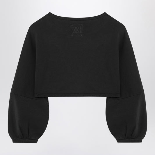 Douuod Cropped sweatshirt in black cotton