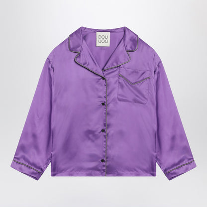 Douuod Purple satin pyjama shirt