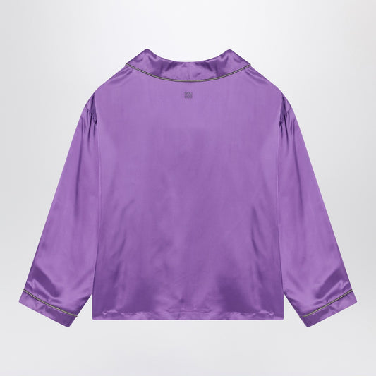 Douuod Purple satin pyjama shirt
