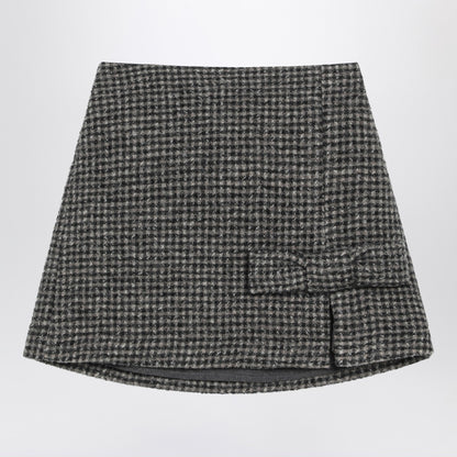 Douuod Ebony/beige checked wool Nicaragua skirt