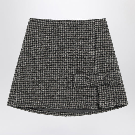 Douuod Ebony/beige checked wool Nicaragua skirt