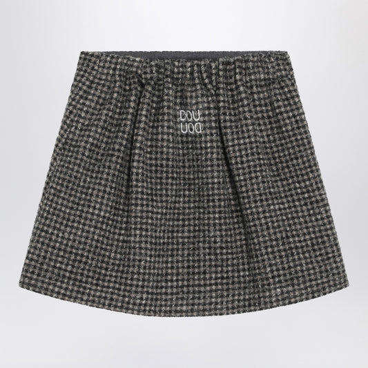Douuod Ebony/beige checked wool Nicaragua skirt