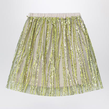Douuod Tulle skirt with lime embroidery
