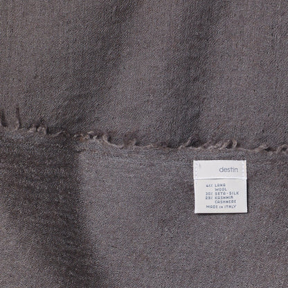 Destin Mud-coloured wool-silk blend scarf