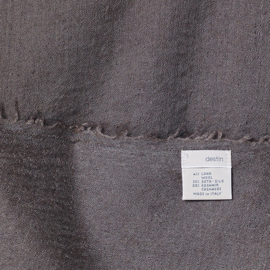 Destin Mud-coloured wool-silk blend scarf