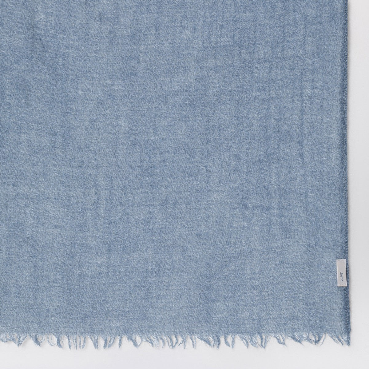 Destin Oxford blue wool-silk blend scarf