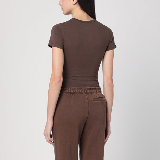 Entire Studios Brown cropped T-shirt in cotton