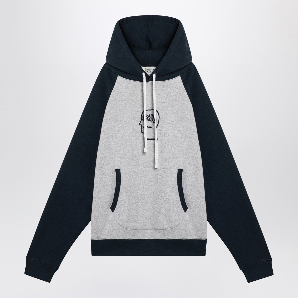 Brain Dead Light grey/navy blue hoodie