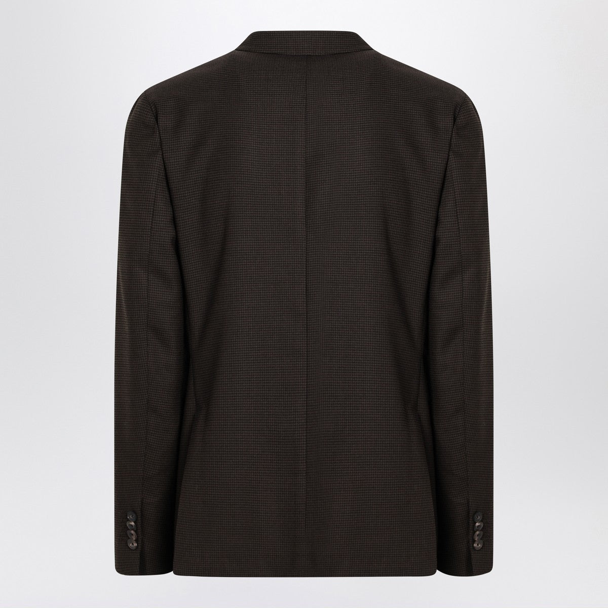 Santaniello Brown checked double breasted jacket